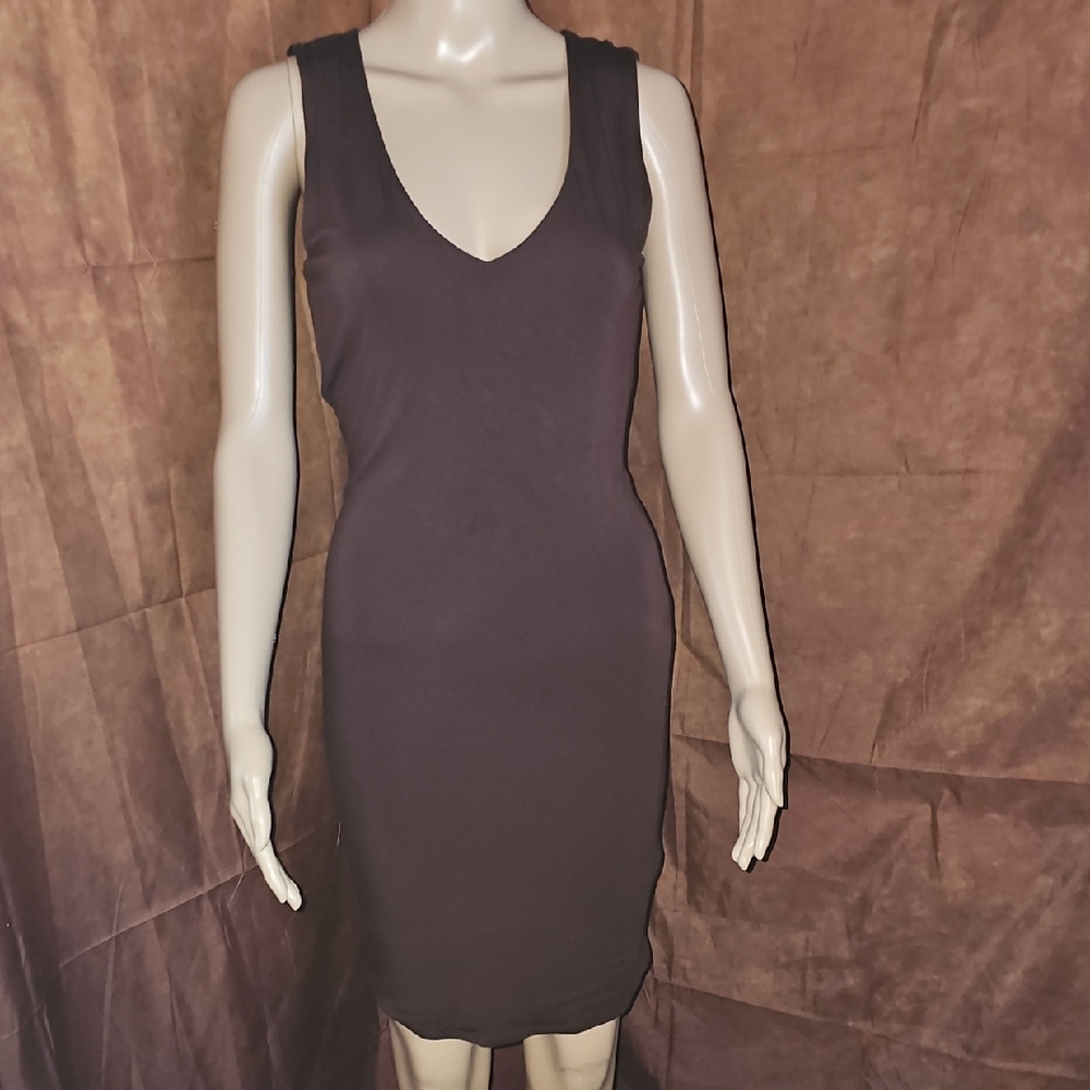 Bar III Elegant Black V-Neck Mini Dress